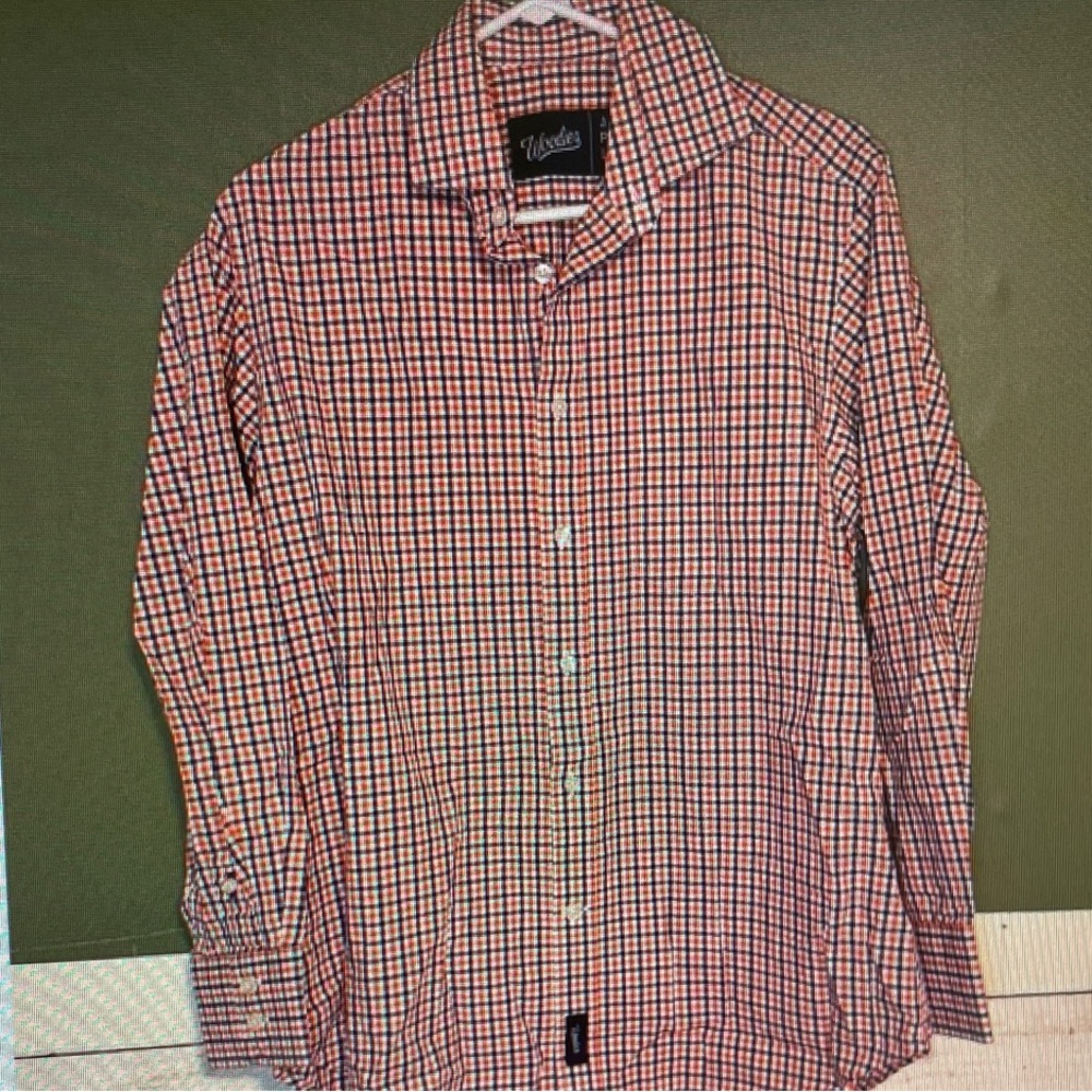 Vineyard Vines Red and Navy Micro-Check Button-Down Shirt